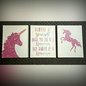 Three Piece Unicorn Wall Decor